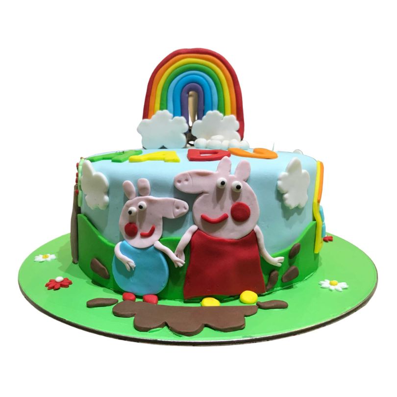 (335) Peppa Pig Fondant Cake